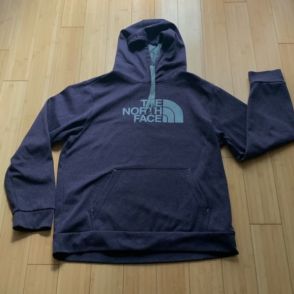 blue north face sweatshirt